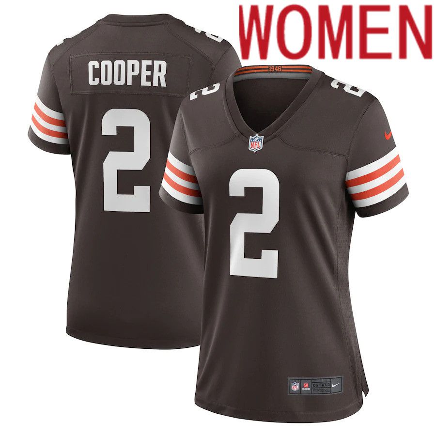 Women Cleveland Browns 2 Amari Cooper Nike Brown Game NFL Jersey